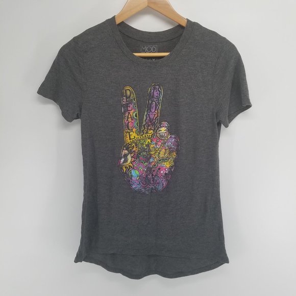 Modern Lux boho hippie high low tee tshirt size M - Picture 1 of 3